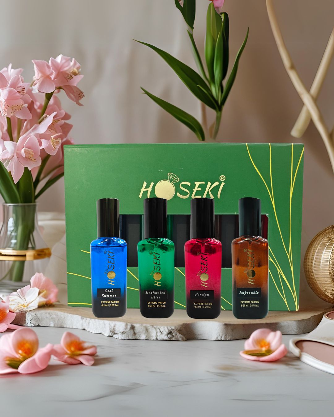 4*20ml Miniature HOSEKI Essence Gift Set Collection: A Symphony of Scents